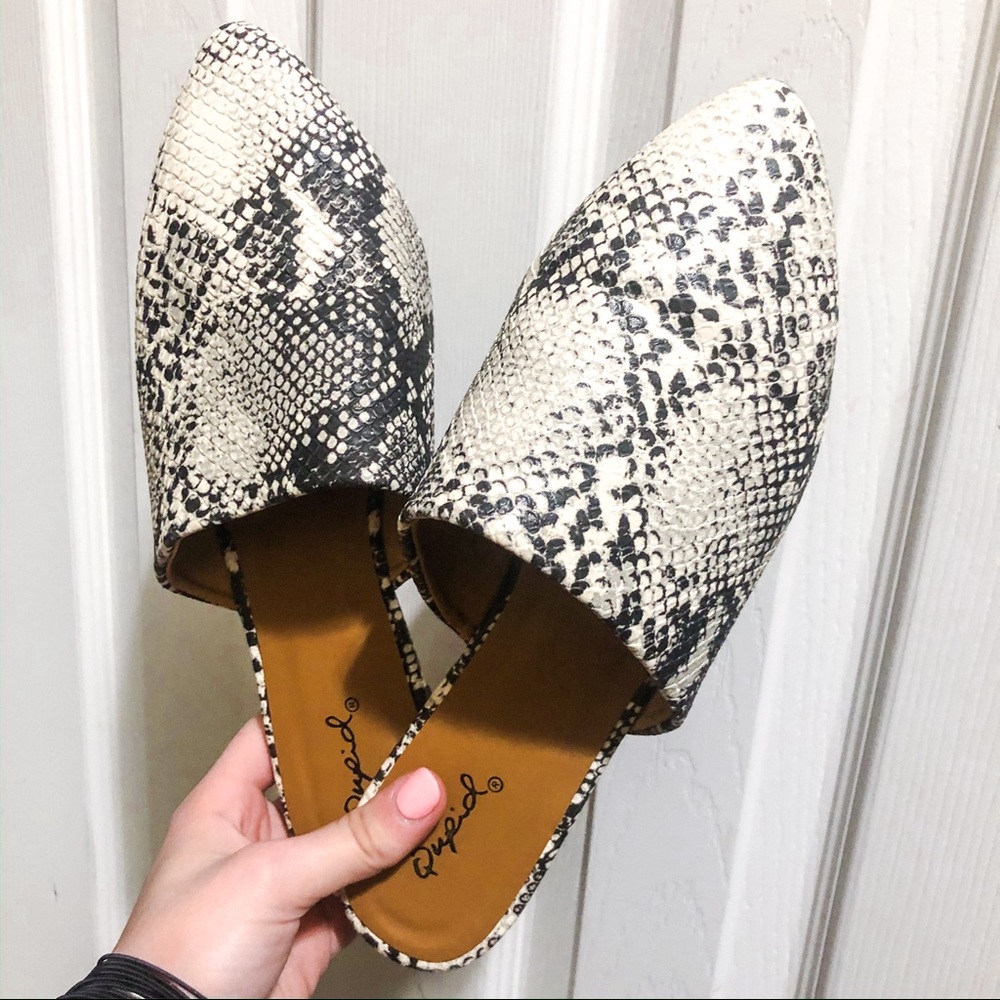 Snakeskin Mules